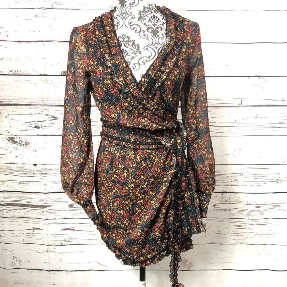 Revolve Stevie May Monarch Butterfly Print Floral Mini Dress XS